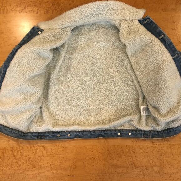 John Galt Sherpa denim jacket Y2K warm stylish size S/M - Picture 6 of 9